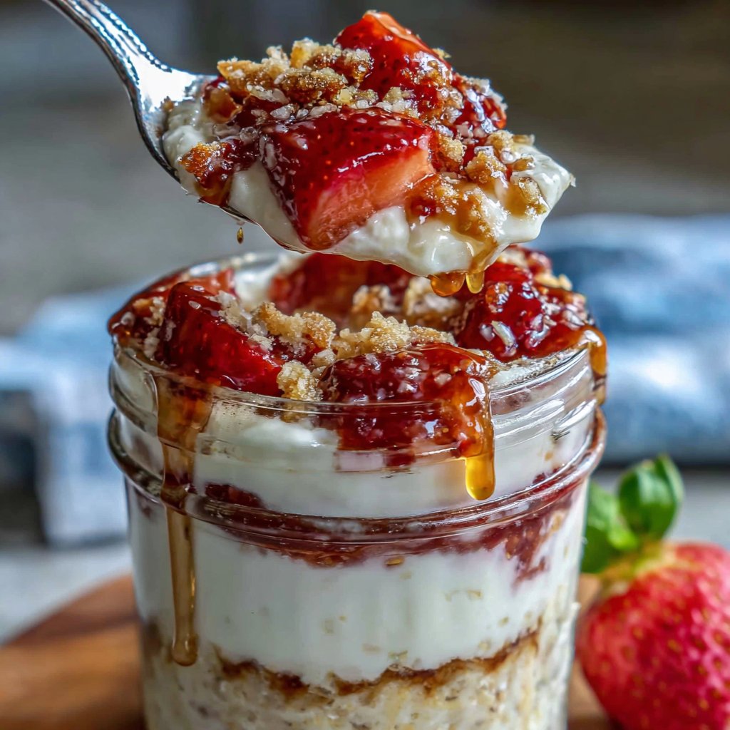 No Bake Strawberry Cheesecake Oats