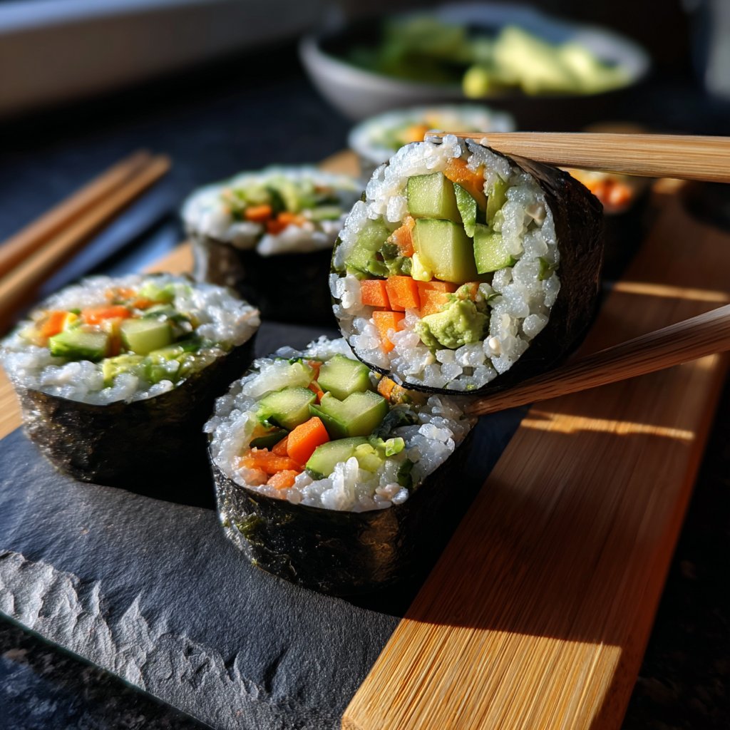 Healthy Lunch Vegetable Sushi Rolls