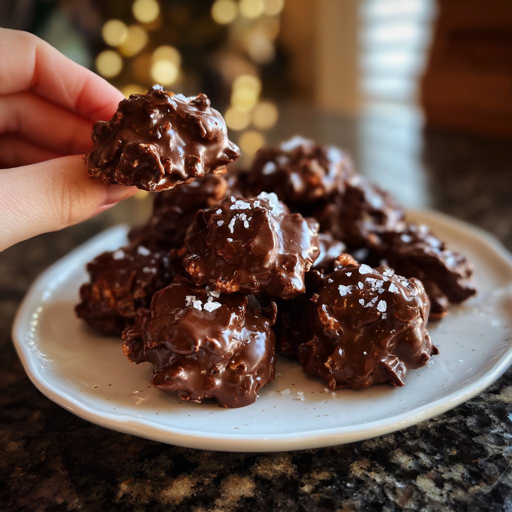 Valentines Treats Chocolate Almond Clusters