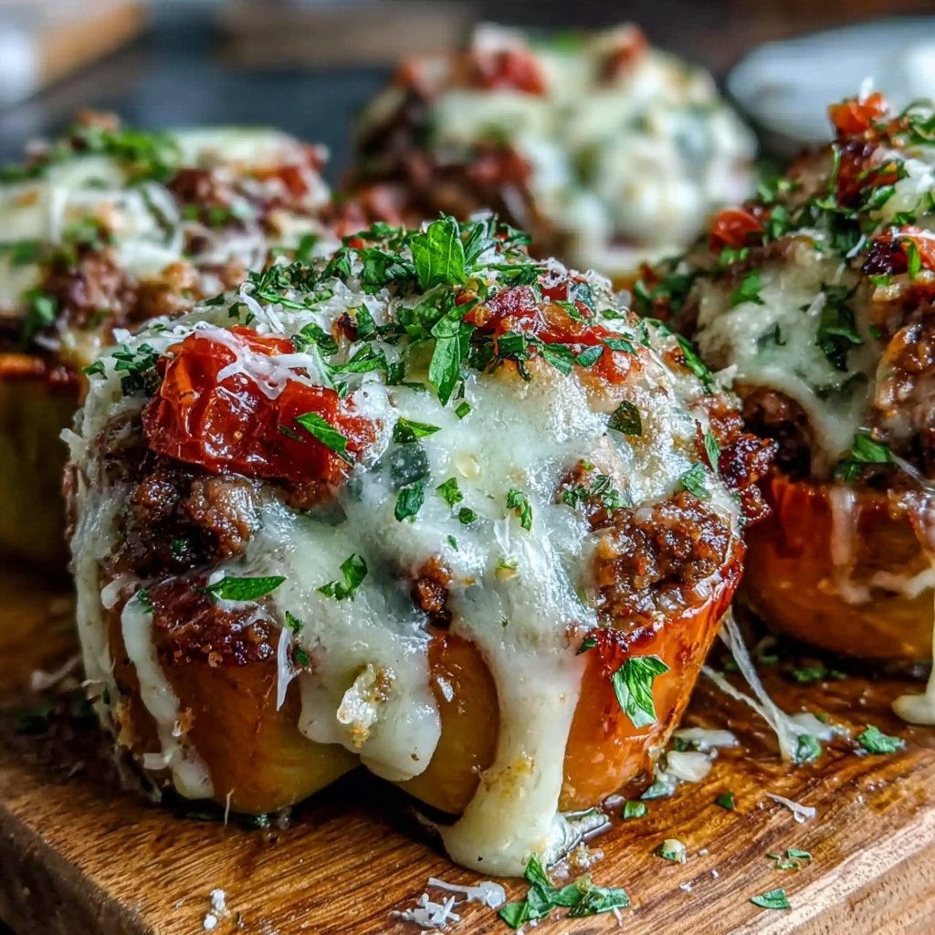 Hamburger Meat And Cheese Stuffed Peppers