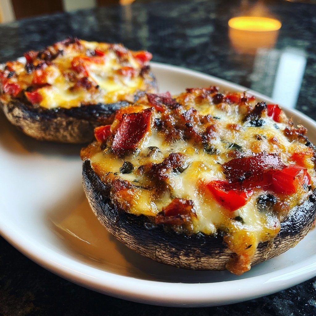 Romantic Stuffed Portobello Mushrooms