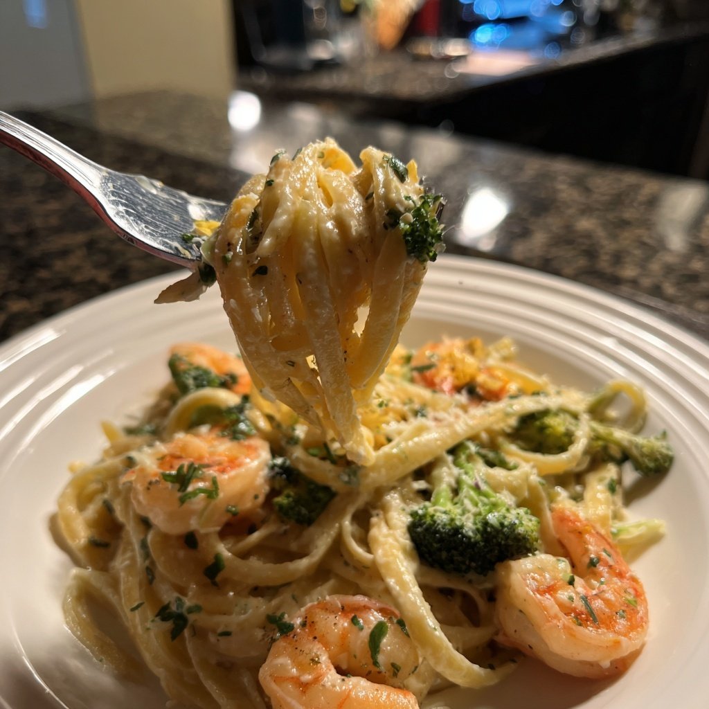 Shrimp Alfredo With Broccoli
