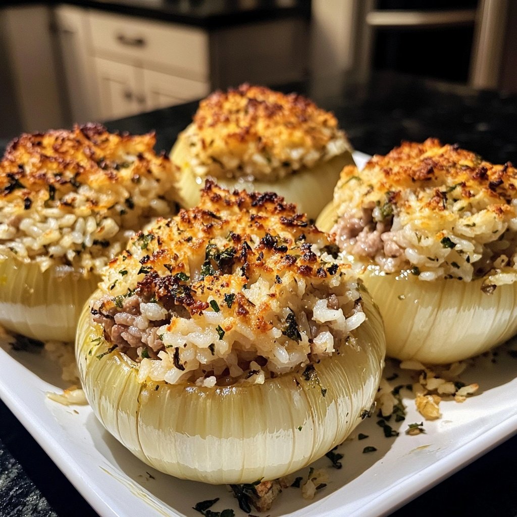 Greek Stuffed Onions