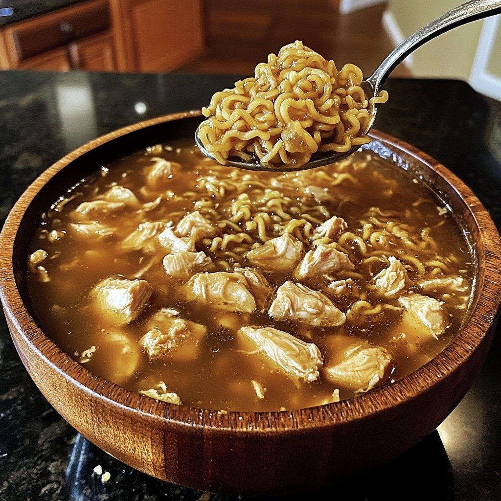 Set-It-and-Forget-It Slow Cooker Chicken Ramen-Inspired Soup