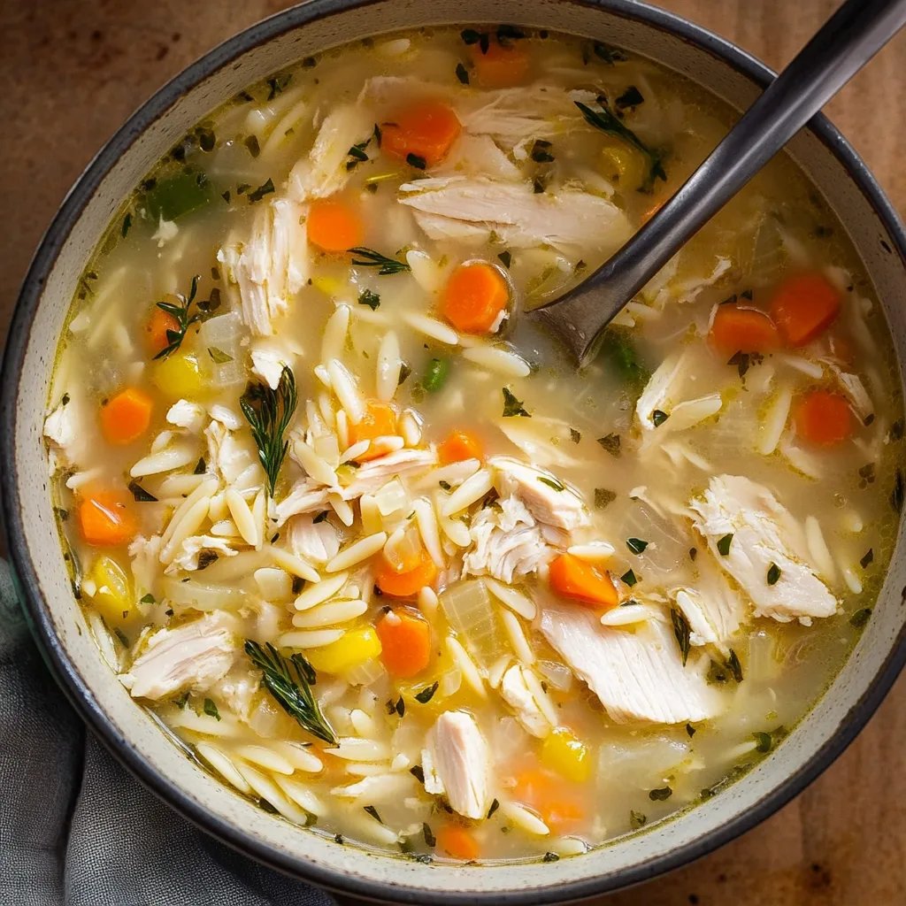 Lemon Chicken Orzo Soup