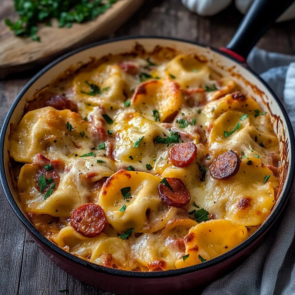 Crockpot Pierogi Casserole With Kielbasa