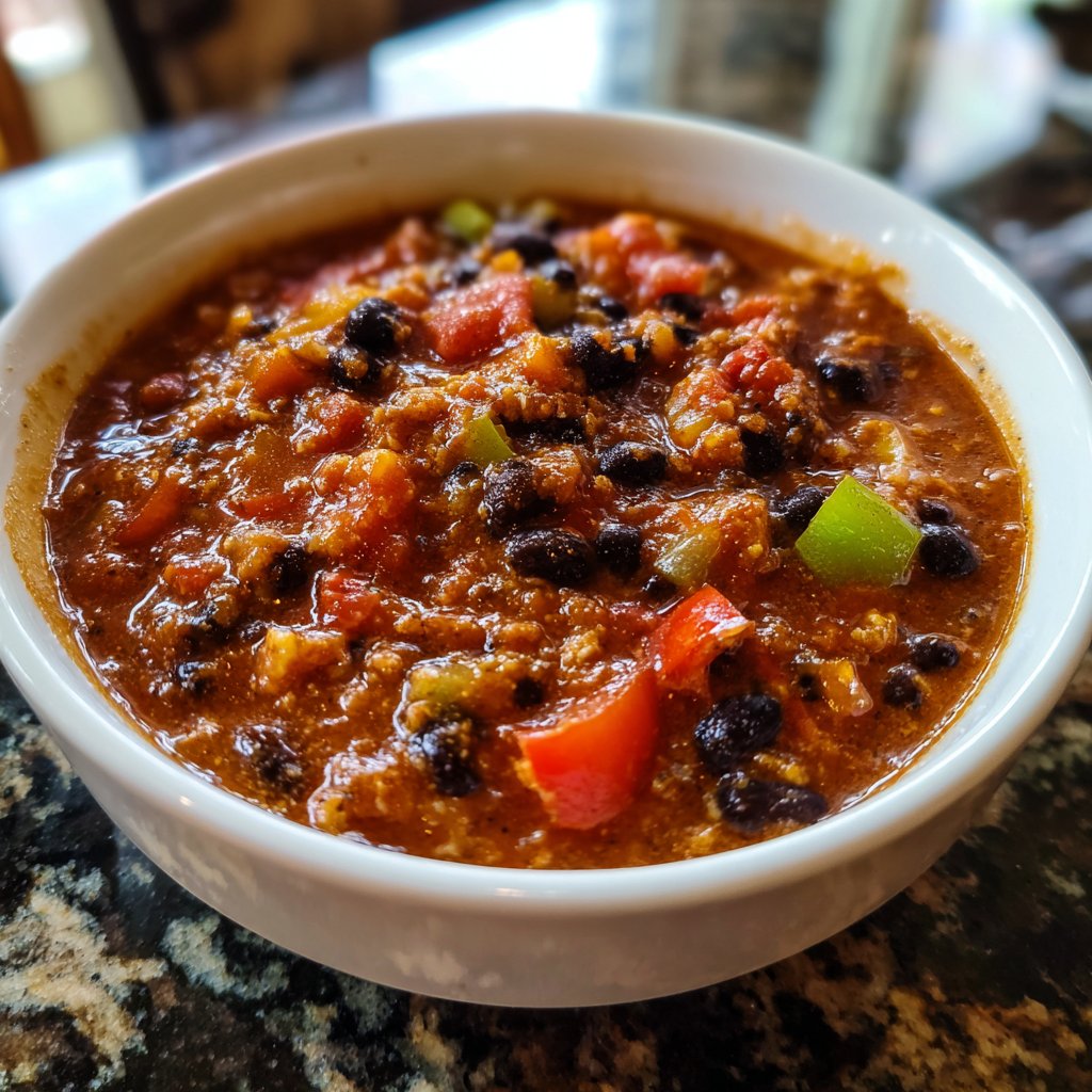 Healthy Crockpot Black Bean Chili