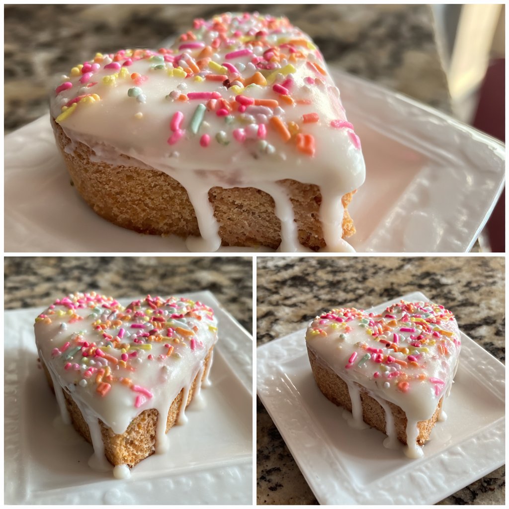 Mini Heart Cake with Vanilla Bean Frosting