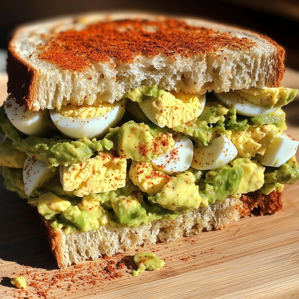 Budget-Friendly Avocado Egg Salad Sandwich Lunch