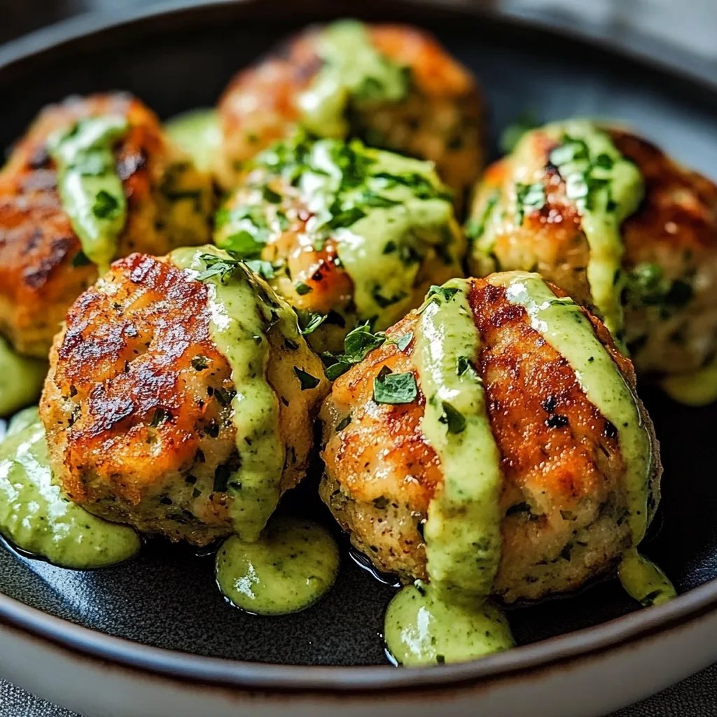 Salmon Balls with Creamy Avocado Sauce